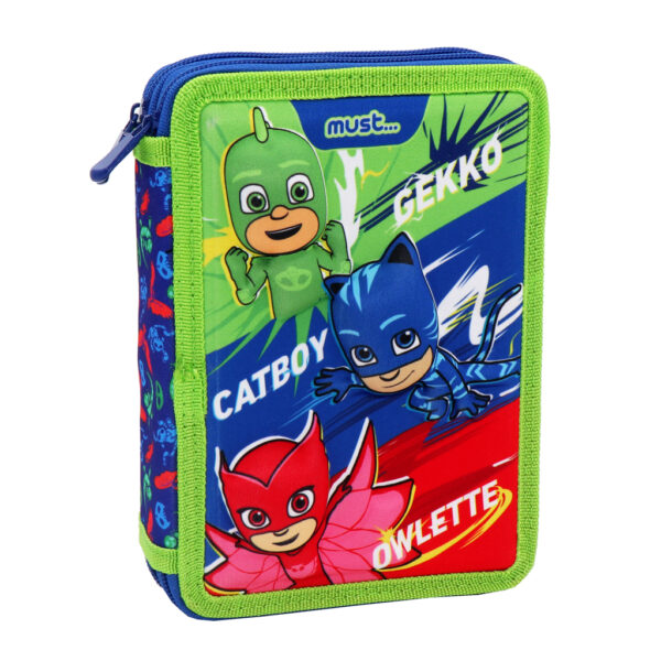 Футрола за школски прибор, двојна, полна, PJMasks
