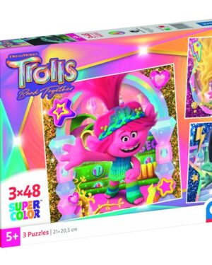 Сложувалка Trolls, 3х48 парчиња