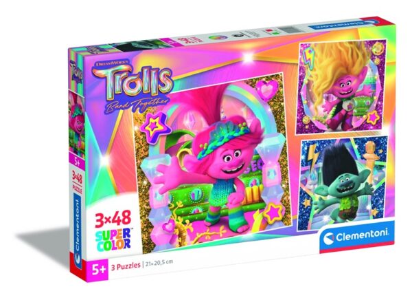 Сложувалка Trolls, 3х48 парчиња