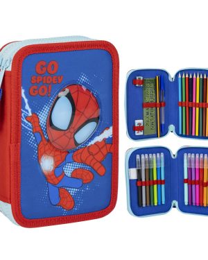 Етуа со училиштен прибор, двојна, Spiderman