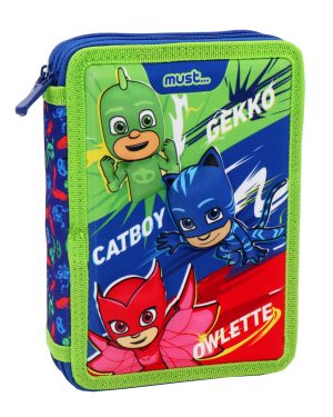 Футрола за школски прибор, двојна, полна, PJMasks