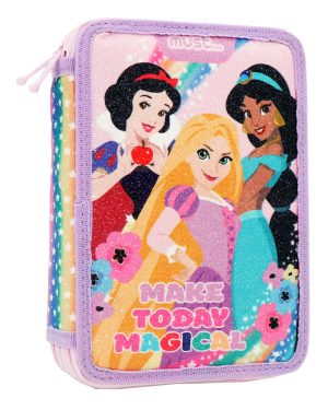 Футрола за училиштен прибор, дводелна, полна, Disney Princess