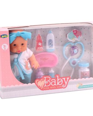 Кукла 25 см,, со сет за прва помош Luna Toys