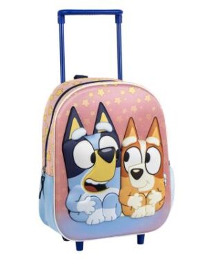 Ранец детски со тркалца 3д, BLUEY
